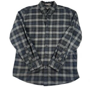 Eddie Bauer Men’s Gray Heavyweight Flannel Shirt Size Medium